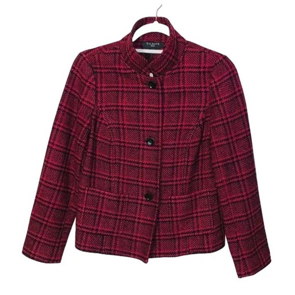 New Talbots Wool Blend 3 Button Patch Pocket Plai… - image 2